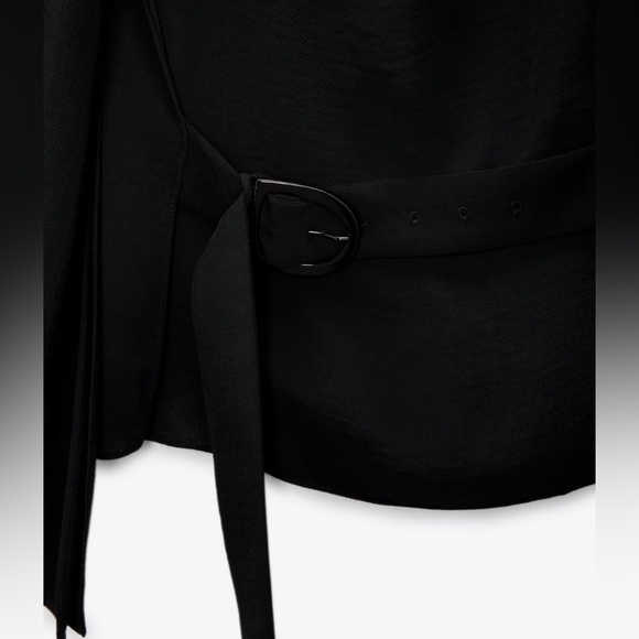 🆕ZARA Rhinestone Cape Sleeve Blouse - Picture 8 of 8